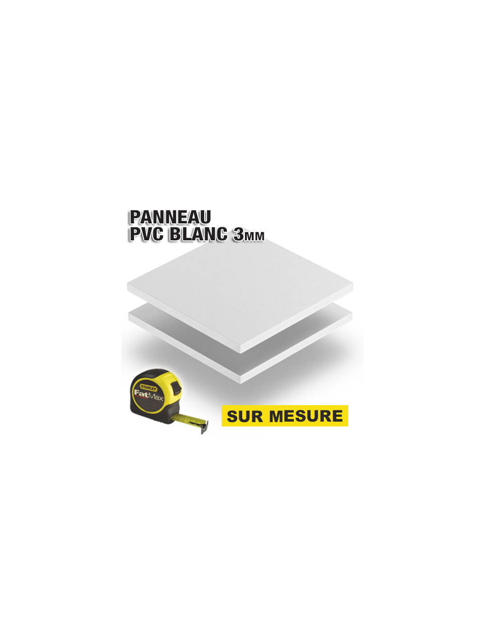 Plaque PVC expansé blanc Blanc, E : 3 mm, l : 50 cm, L : 100 cm.5